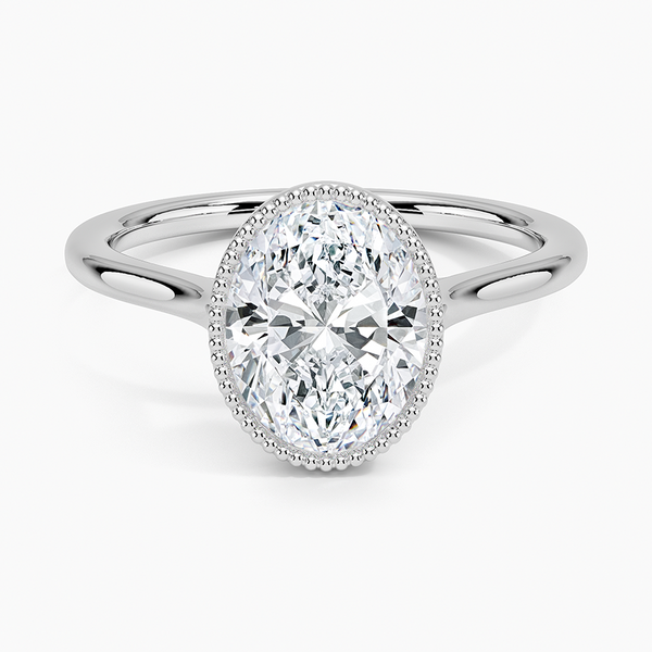 Mahi Bezel Oval Lab Grown Diamond Engagement Ring