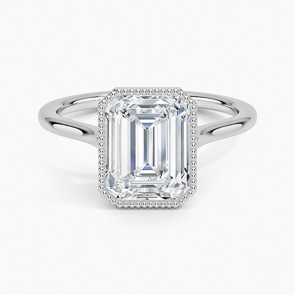 Mahi Bezel Emerald Lab Grown Diamond Engagement Ring