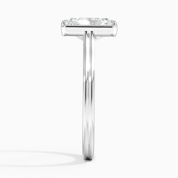 Half Bezel Radiant Lab grown Diamond Engagement Ring