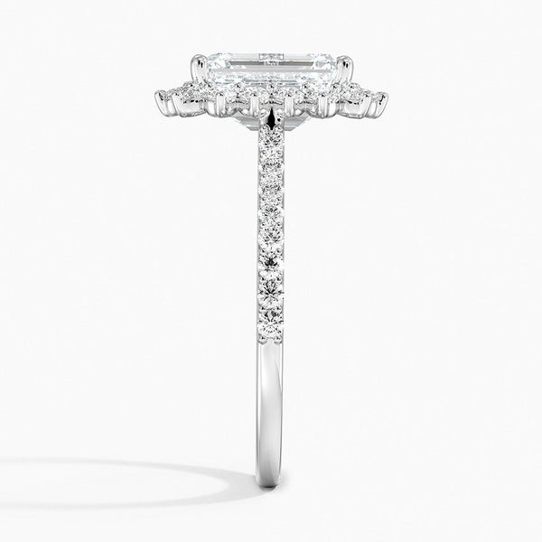 Sun Emerald Lab Grown Diamond Engagement Ring