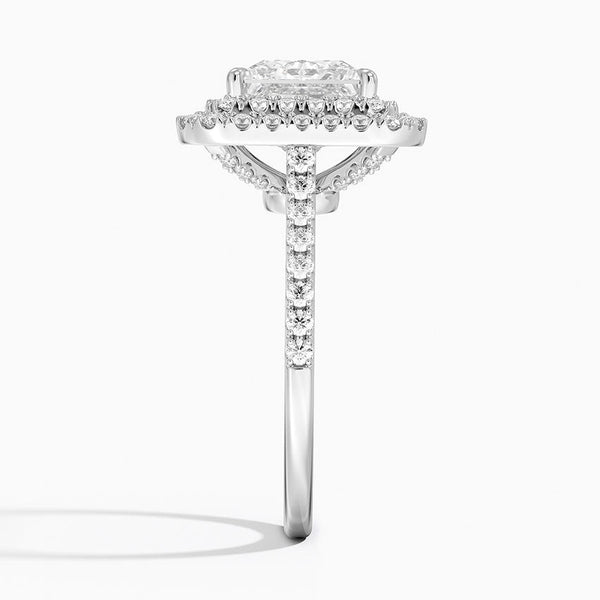 Double Halo Princess Lab Grown Diamond Engagement Ring