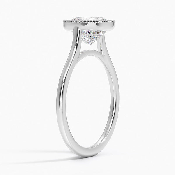 Mahi Bezel Cushion Lab Grown Diamond Engagement Ring