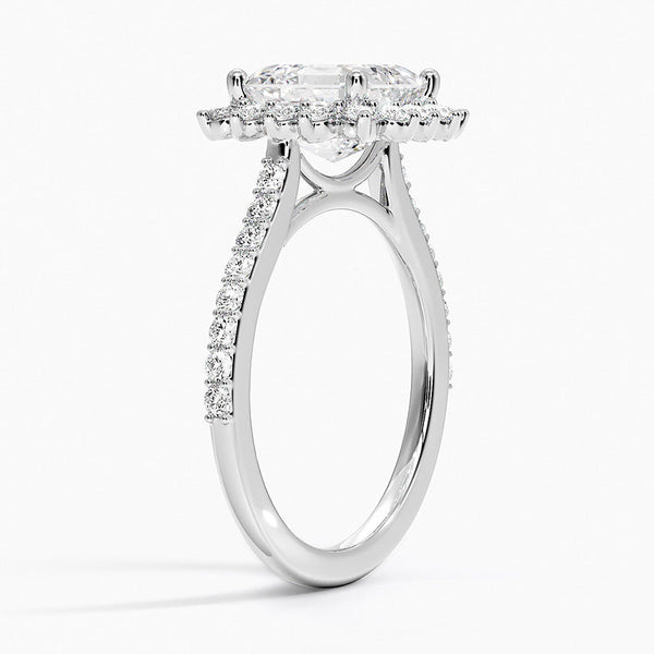 Sun Asscher Lab Grown Diamond Engagement Ring