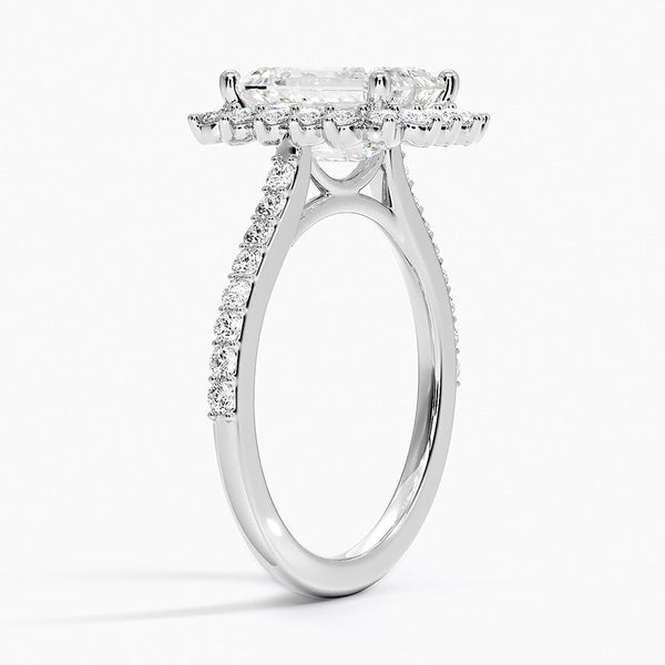 Sun Emerald Lab Grown Diamond Engagement Ring