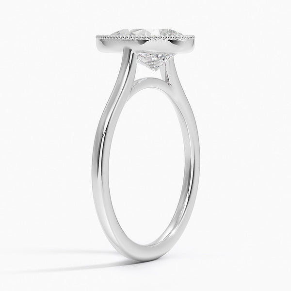 Mahi Bezel Pear Lab Grown Diamond Engagement Ring