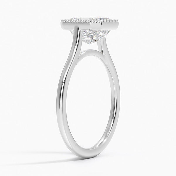 Mahi Bezel Asscher Lab Grown Diamond Engagement Ring