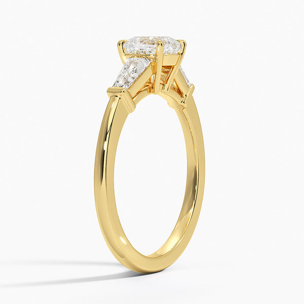 Trifecta Cushion Lab Grown Diamond Engagement Ring