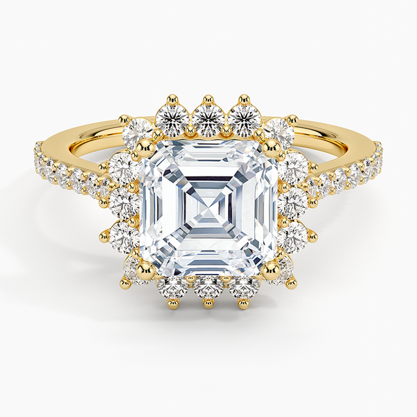 Sun Asscher Lab Grown Diamond Engagement Ring