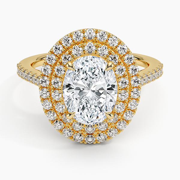 Double Halo Oval Lab Grown Diamond Engagement Ring