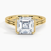 Half Bezel Asscher Lab grown Diamond Engagement Ring