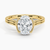 Half Bezel Oval Lab grown Diamond Engagement Ring