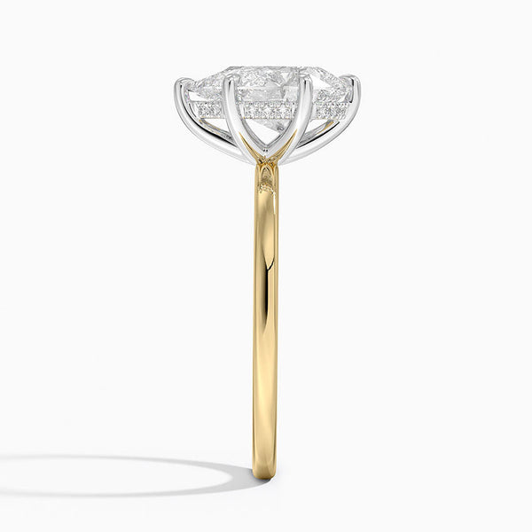 Mixed Metal Pear Lab Grown Diamond Engagement Ring