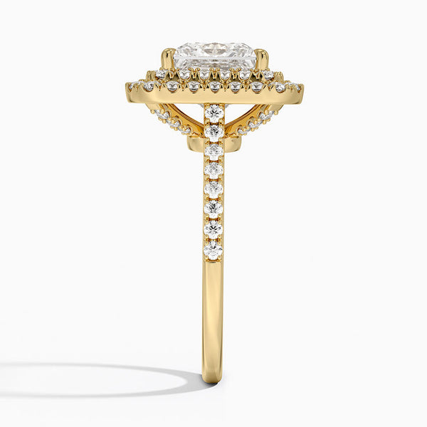 Double Halo Princess Lab Grown Diamond Engagement Ring