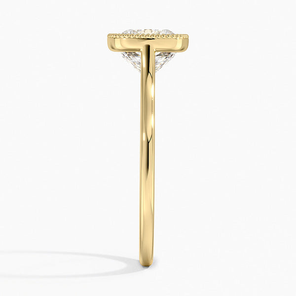 Mahi Bezel Cushion Lab Grown Diamond Engagement Ring