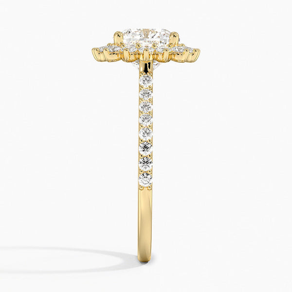 Sun Cushion Lab Grown Diamond Engagement Ring