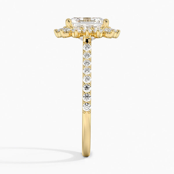 Sun Asscher Lab Grown Diamond Engagement Ring