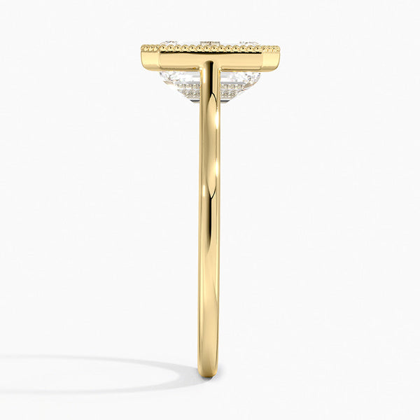 Mahi Bezel Emerald Lab Grown Diamond Engagement Ring