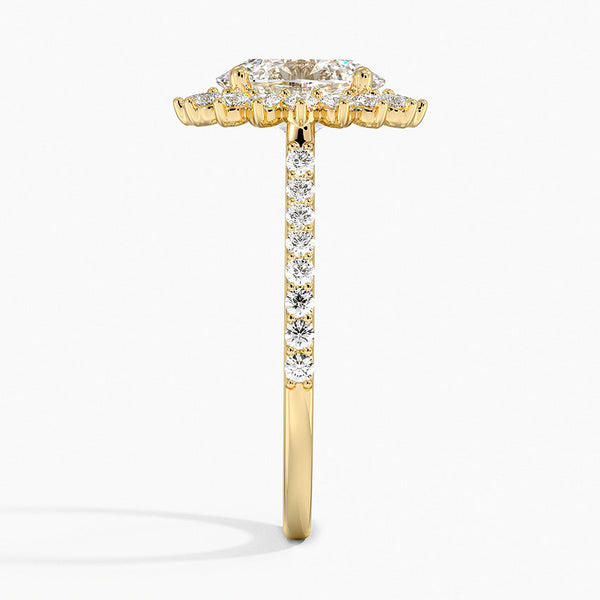 Sun Oval Lab Grown Diamond Engagement Ring