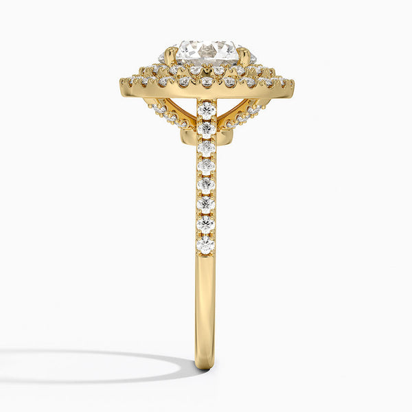Double Halo Round Lab Grown Diamond Engagement Ring