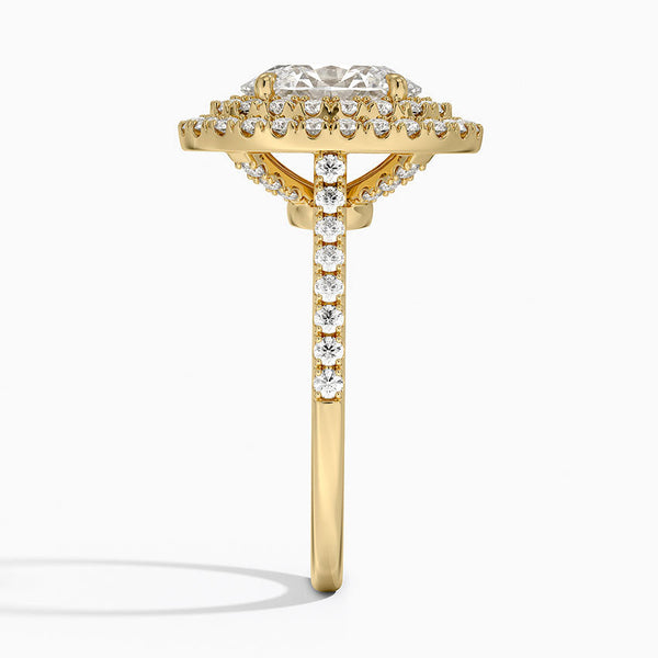 Double Halo Oval Lab Grown Diamond Engagement Ring