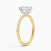 Two Tone Pavé Pear Lab Grown Diamond Engagement Ring