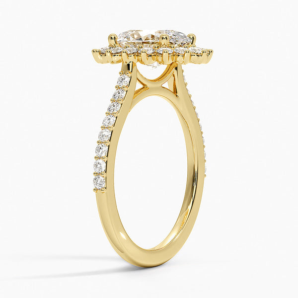 Sun Oval Lab Grown Diamond Engagement Ring