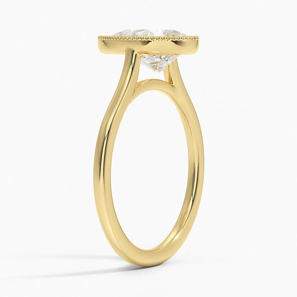 Mahi Bezel Pear Lab Grown Diamond Engagement Ring