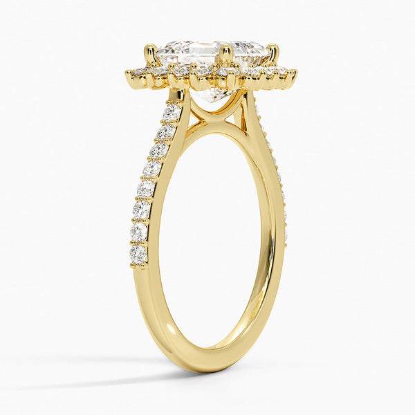 Sun Asscher Lab Grown Diamond Engagement Ring