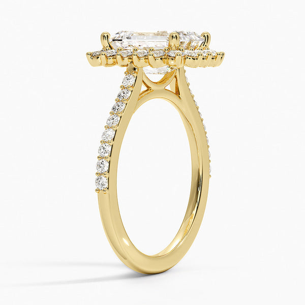 Sun Emerald Lab Grown Diamond Engagement Ring